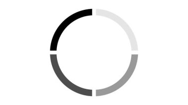 Teknoloji ya da internet hakkında tasarım elementleri için beyaz ekranda dönen siyah eğri çizgi yükleniyor