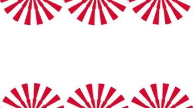 beyaz arkaplan canlandırması yatay ekranda metin veya başlık için dönen kırmızı soyut süslemeler ve boş alan