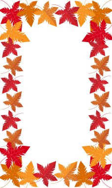 Kuru akçaağaç yapraklarının vektör çerçevesi beyaz dikey arkaplan üzerinde sonbahar temalı metin veya başlık için boş alan ile