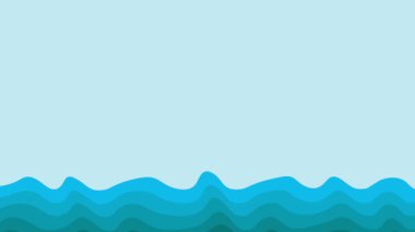 mavi arkaplan canlandırması soyut mavi eğimli dalgalar ve yatay ekrandaki yazı veya başlıklar için boş alan