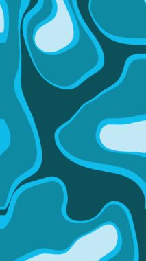 Doğa temalı arkaplan için dikey ekranda kademeli mavi sıvı dalga animasyonu