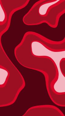 Doğa temalı arkaplan için dikey ekranda kademeli kırmızı sıvı dalga animasyonu