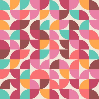 Bauhaus tarzı şablon, vektör soyut daireler, poster, soyut, illüstrasyon, çember, arka plan, geometri, minimal, tekstil, basit, retro, vintage, banner, Bauhaus