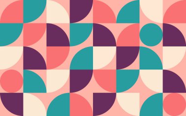 Bauhaus, 1920 'lerin minimalist tarzı, geometrik şekillerin kullanımı ve posterler, kapaklar, sanat eserleri, sunumlar, baskılar, kumaşlar, duvar kağıtları, vs., illüstrasyon, vektör unsurları