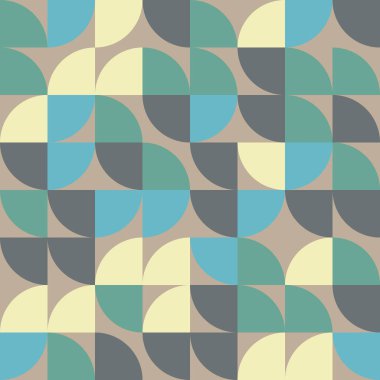 Bauhaus, geometrik şekilsiz desen. Baskı, arka plan, soyut, geometrik şekil, kalıp, retro stil, moda, Bauhaus - sanat hareketi, geometri, tekstil için ilkel şekiller.