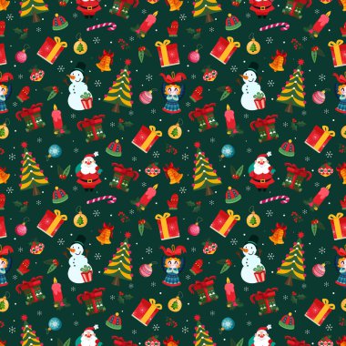 Noel, Noel, Noel, Noel Baba, Kardan Adam, Noel ağacı, pürüzsüz desen, Noel süslemeleri, Melek, Hediye, Kar taneleri, Noel çanı, kağıt ambalaj kağıdı, tekstil afişi