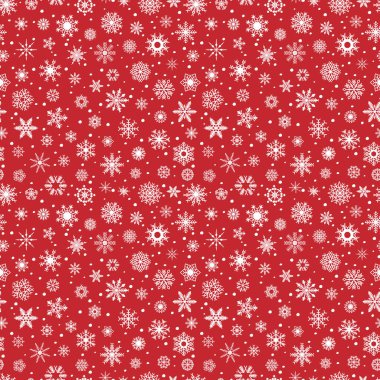 Beyaz kar taneleri, kar, Noel kırmızı zemin, kış, kusursuz desen, Noel tatili, kış süsü, yeni yıl, düşen kar tanelerinin düz tasarımı, bayram, mevsim, dekorasyon, hava durumu
