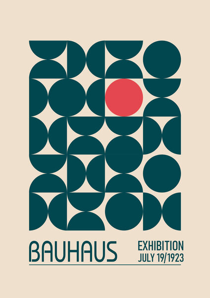 Bauhaus poster wall drawing, retro geometric 20s poster, vector template with elements of primitive shapes, modern hipster style, artwork, posters inspired by postmodern vector abstract dynamic