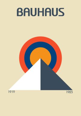 Bauhaus piramidi, poster, duvar sanatı, sanat eseri, modern hipster tarzı, postmodern vektör soyut dinamik sembollerden esinlenilmiş posterler, soyut, dekorasyon, minimalizm, vintage, 20 'ler, retro, modernizm