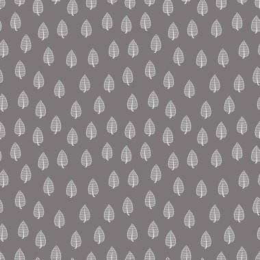 Yapraklar, taslak yaprak, İskandinav minimal tarzı, gri arkaplan, pürüzsüz desen, basit çiçek tasarımı, baskı, ambalaj kağıdı, duvar kağıdı, kapak, kumaş, tekstil web poster çizimi