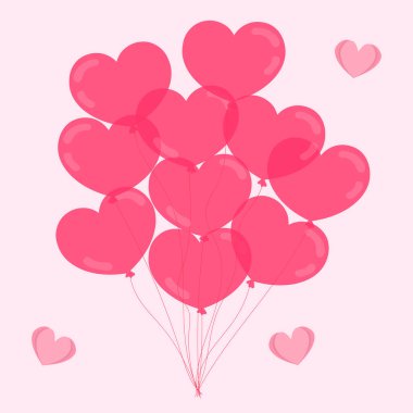 Red lovely heart balloon for romance and special celebration. Cute heart bloom