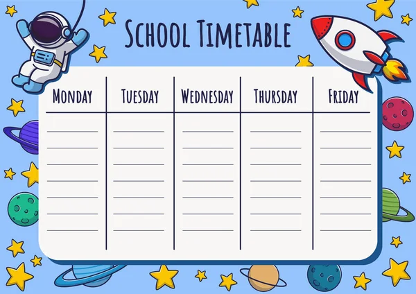 stock vector School timetable. Space. Vector design.