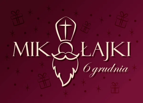 Aziz Nicholas Günü. Polonyalı Mikoajki. Vektör tasarımı.