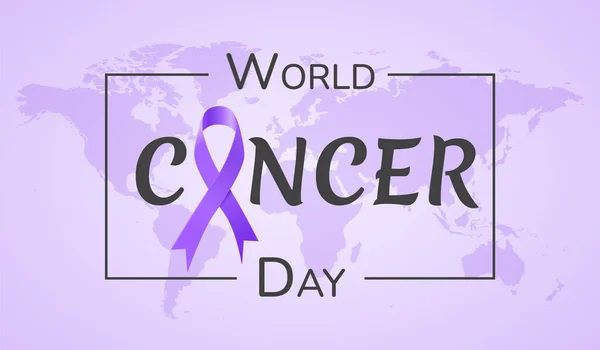 World Cancer Day. Purple ribbon.