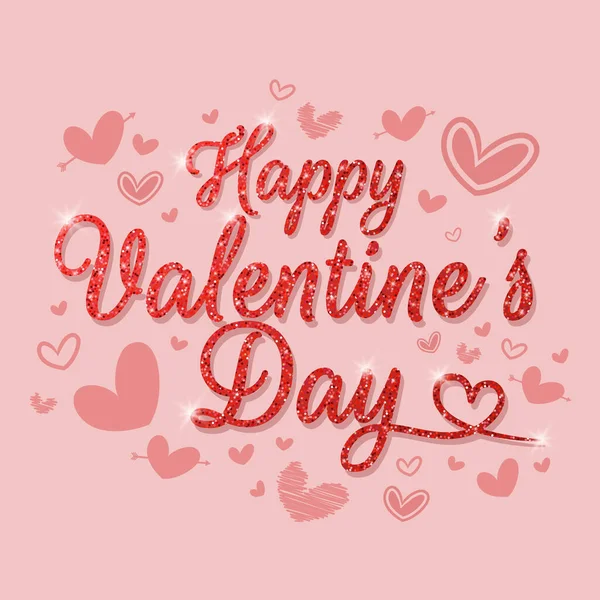 Valentine's Day. Glitter lettering. Vector design.