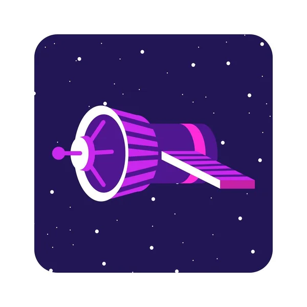 stock vector Flat illustration space, moon, astronaut, purple glitter