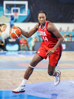 İspanya, Tenerife, 23 Eylül 2018: bayanlar basketbol oyuncusu Tina Charles FIBA Dünya Basketbol Kupası 'nda