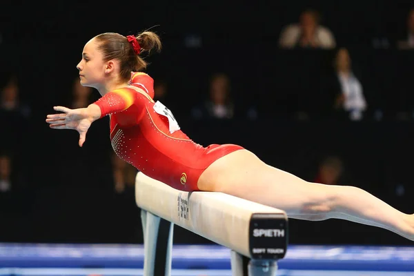 Szczecin Poland April 2019 Spanish Gymnast Helena Bonilla Competes Balance — Stock Photo, Image