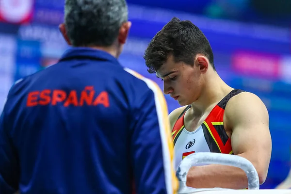 stock image Szczecin, Poland, April 10, 2019:olympic athlete Mir Nicolau of Spain during the European artistic gymnastics championships