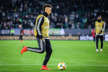 Wolfsburg, Almanya, 20 Mart 2019: Thilo Kehrer, Almanya ile Sırbistan arasındaki futbol karşılaşması öncesinde ısınma turunda