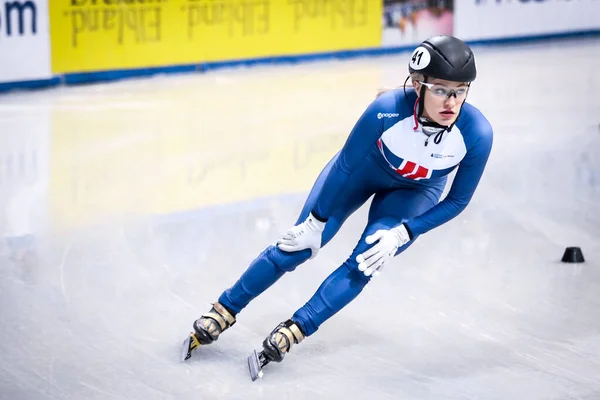 Δρέσδη Γερμανία Φεβρουαρίου 2019 Βρετανίδα Αθλήτρια Πατινάζ Ταχύτητας Elise Christie — Φωτογραφία Αρχείου