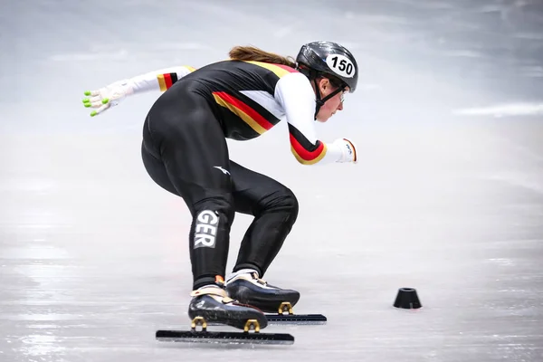 Δρέσδη Γερμανία Φεβρουαρίου 2019 Αθλήτρια Ταχύτητας Anna Katharina Gaertner Από — Φωτογραφία Αρχείου