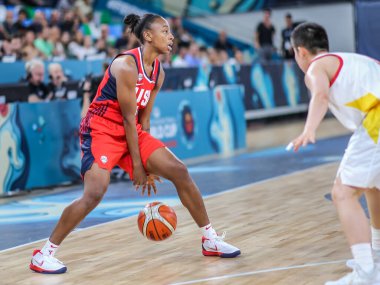 İspanya, Tenerife, 23 Eylül 2018: ABD Millî Basketbol Takımı 'nın bayan basketbolcusu Jewell Loyd FIBA Dünya Basketbol Kupası' nda görev yapıyor.