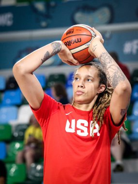 İspanya, Tenerife, 25 Eylül 2018: ABD 'li bayan basketbolcu Brittney Griner Bayanlar Basketbol Dünya Kupası sırasında