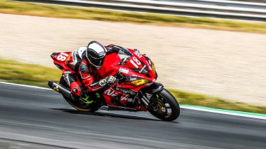 Oschersleben, Almanya, 09 Haziran 2019: Kawasaki ZX 10R Takım 18 Sapeurs Pompiers, FIM Endurance World Championship at Motorsport Arena