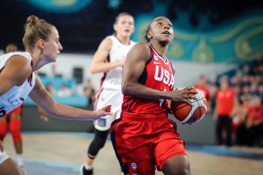 Spain, Tenerife, September 25, 2018: female basketball player for the USA national team Jewell Loyd in action during the FIBA Women's Basketball World Cup in Spain. clipart