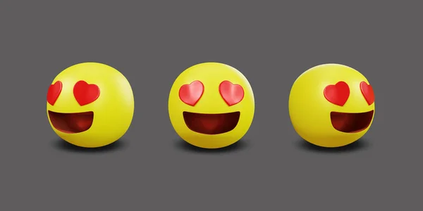 Emoji Yellow Face Emotion Facial Expression Clipping Path Rendering — Stockfoto