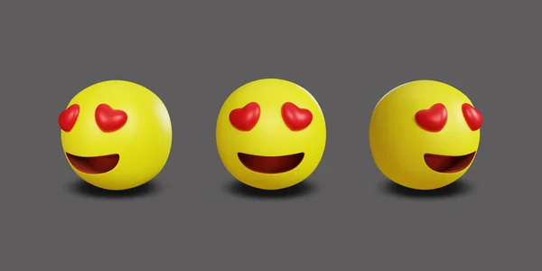 Emoji Yellow Face Emotion Facial Expression Clipping Path Rendering — Stock Photo, Image
