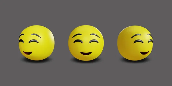 Emoji Yellow Face Emotion Facial Expression Clipping Path Rendering — Foto de Stock