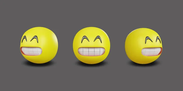 Emoji Yellow Face Emotion Facial Expression Clipping Path Rendering — Stok fotoğraf