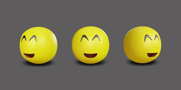 Emoji Yellow Face Emotion Facial Expression Clipping Path Rendering — Foto Stock