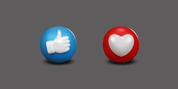 Thumbs Heart Icon Social Media Icon Chat Comment Reactions Icon — Stock Photo, Image