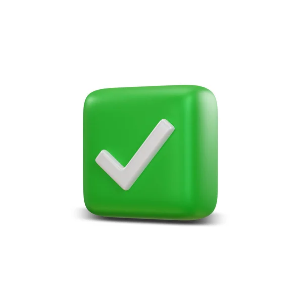 Check Mark Symbols Icon Buttons Checkmark Clipping Path Rendering — Stock Photo, Image