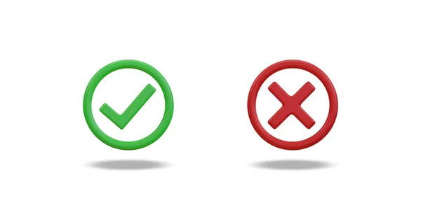 Marca Verificación Cruz Icono Símbolos Marca Botones Con Marca Verificación — Foto de Stock