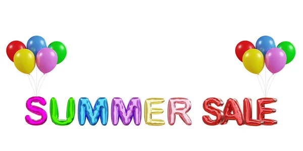 Summer Sale 3Dテキスト 気球のテキスト 3Dレンダリング — ストック写真
