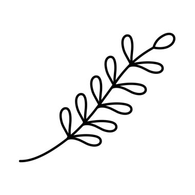 Oval yaprakların dekoratif dalı - 1