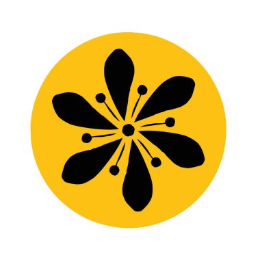 İçinde çiçek olan sarı daire - 1