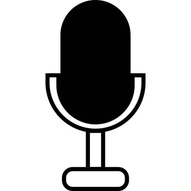 Podcast için minimalist simge mikrofonu
