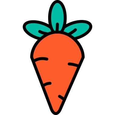 Düz renklerde basit bir havuç simgesi 