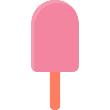 Çilekli dondurmanın düz çizimi 