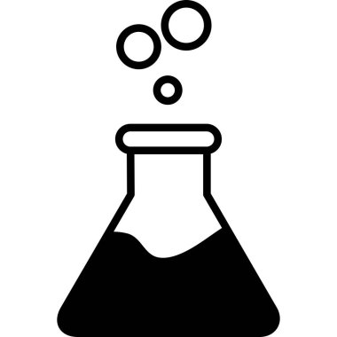 Laboratuvar şişesinin minimalist düz simgesi