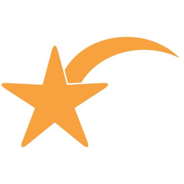 Kayan bir yıldızın düz çizimi