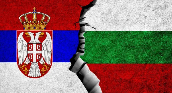 불가리아와 세르비아는 꽂았습니다 불가리아 세르비아 세르비아와 불가리아 의기를 — 스톡 사진
