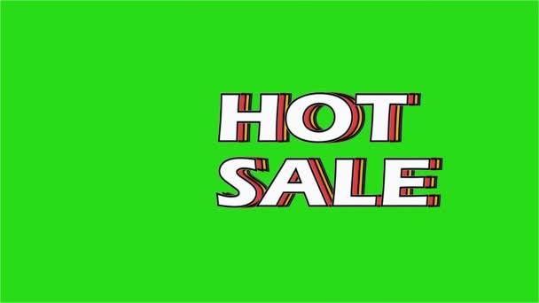 Hot Sale Текстова Анімація Графіки Руху Фоні Зеленого Екрану Концепція — стокове відео