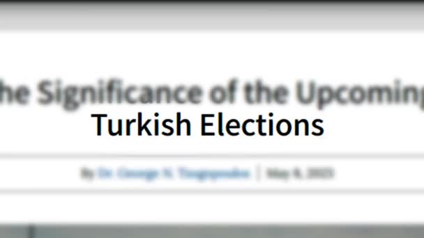 Wiadomości Wyborów Turcji Mediach Międzynarodowych Koncepcja Wyborów Turcji — Wideo stockowe