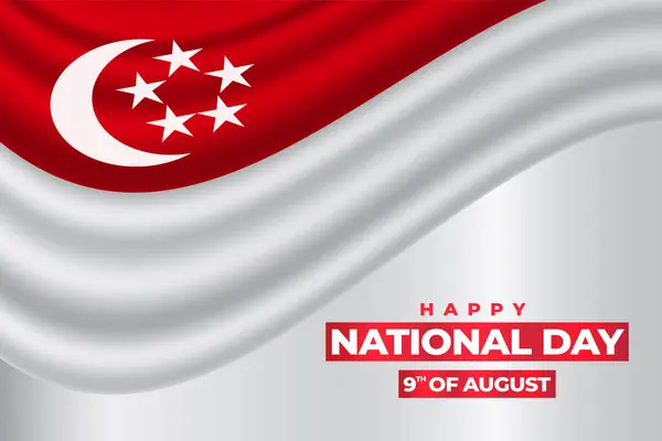 stock vector Singapore National Day Celebration 9th of August vector illustration. Singapore independence holiday design background for social media post, banner, greeting card, template.